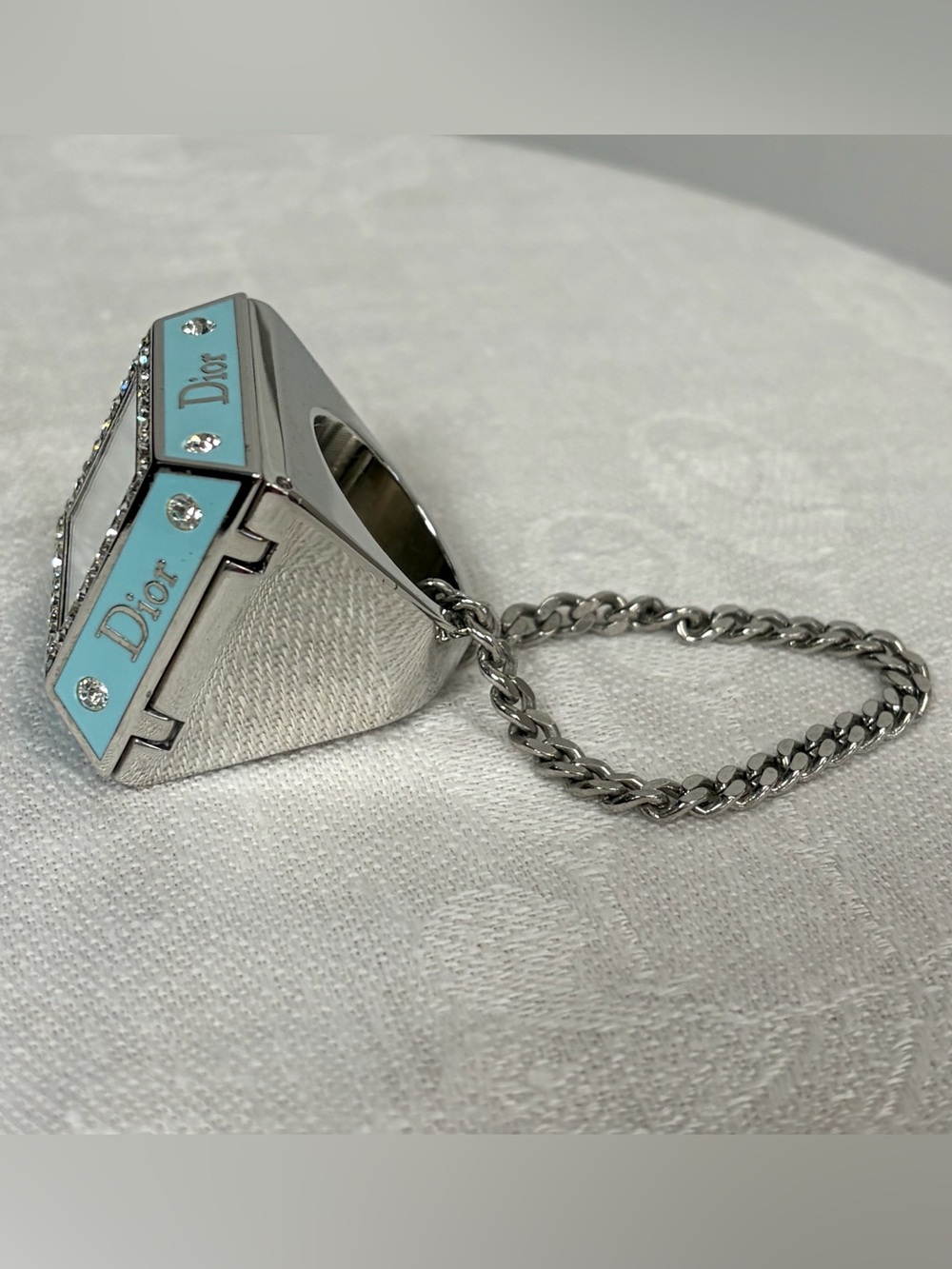 Dior 2005 Princess Ring&Compact, Crystals, mirror, bagcharm, collectible,blue - Picture 3 of 12